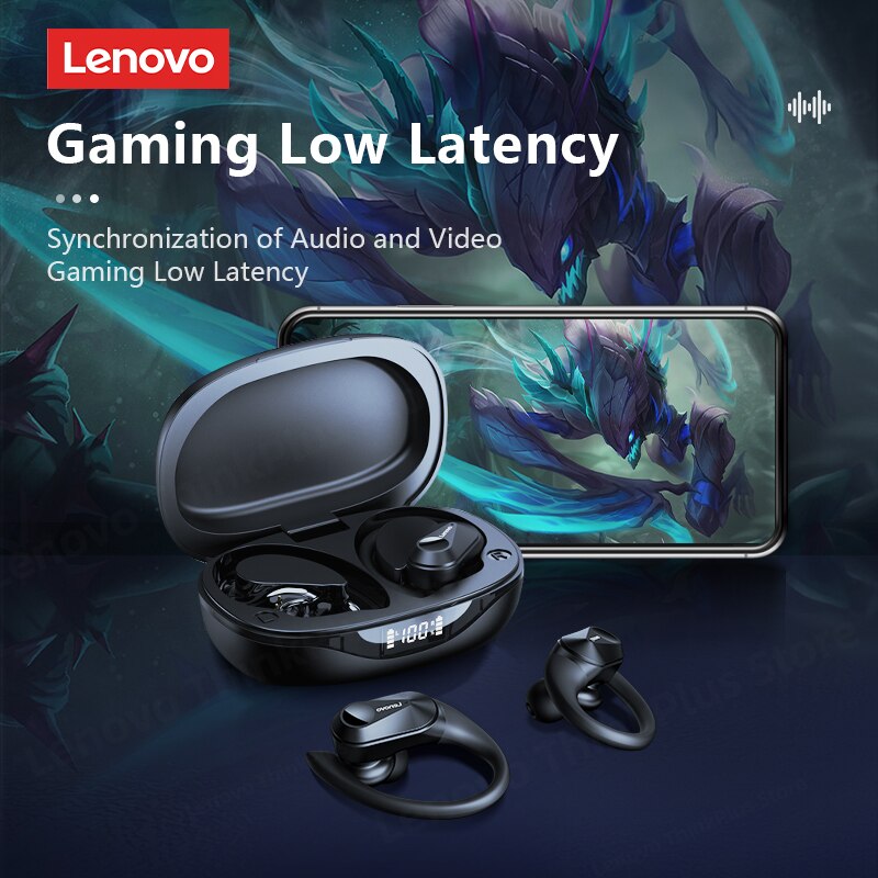 Lenovo LP75 Bluetooth 5.3 Earphones TWS Wireless Sport Headphones LED Digital Display HiFi Stereo Noise Reduction Gaming Earbuds