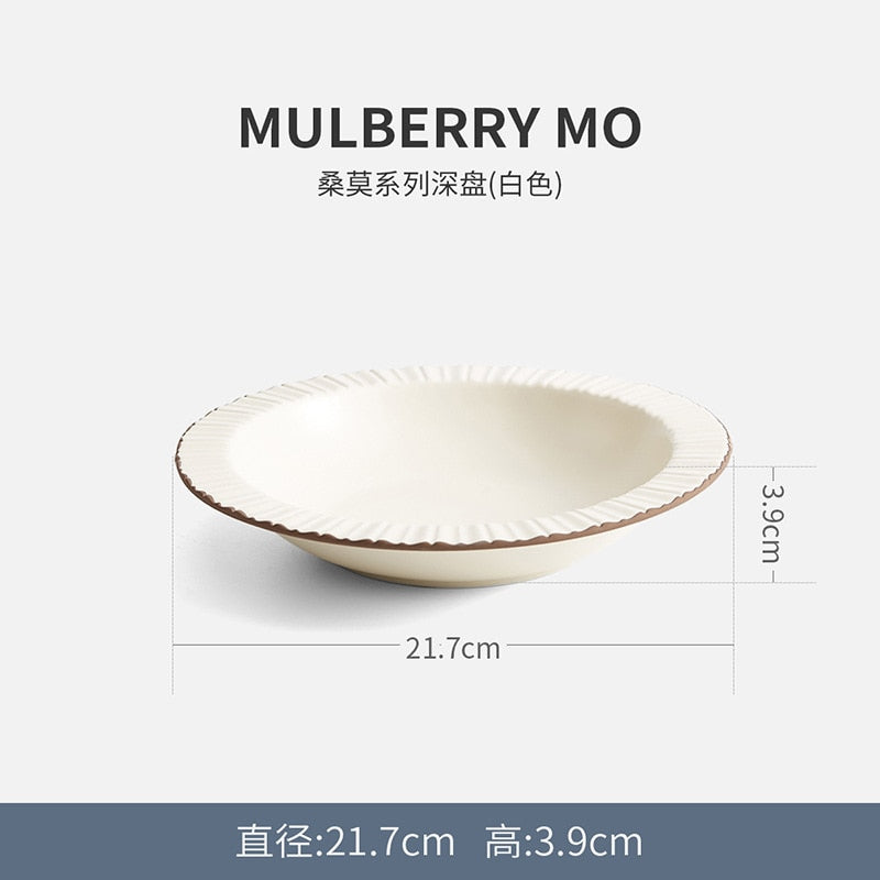 Porcelain Plates for Food Dinner Set Dishes Salad Soup Bowl Ceramic Plates and Bowls Set Tableware Set Service for